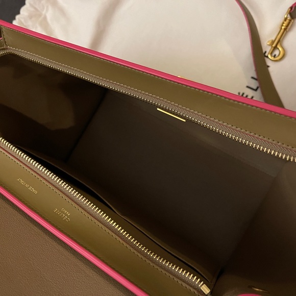 Authentic Celine Trapeze Calfskin Small Bicolor bag light brown and pink women - Picture 8 of 10